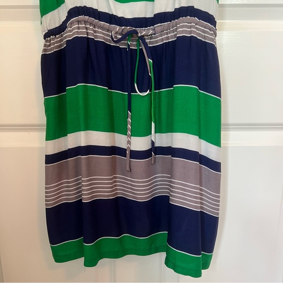 Banana Republic‎ Blue & Green Striped Sundress Size L - Picture 6 of 10